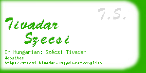 tivadar szecsi business card