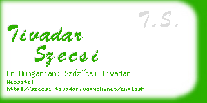 tivadar szecsi business card